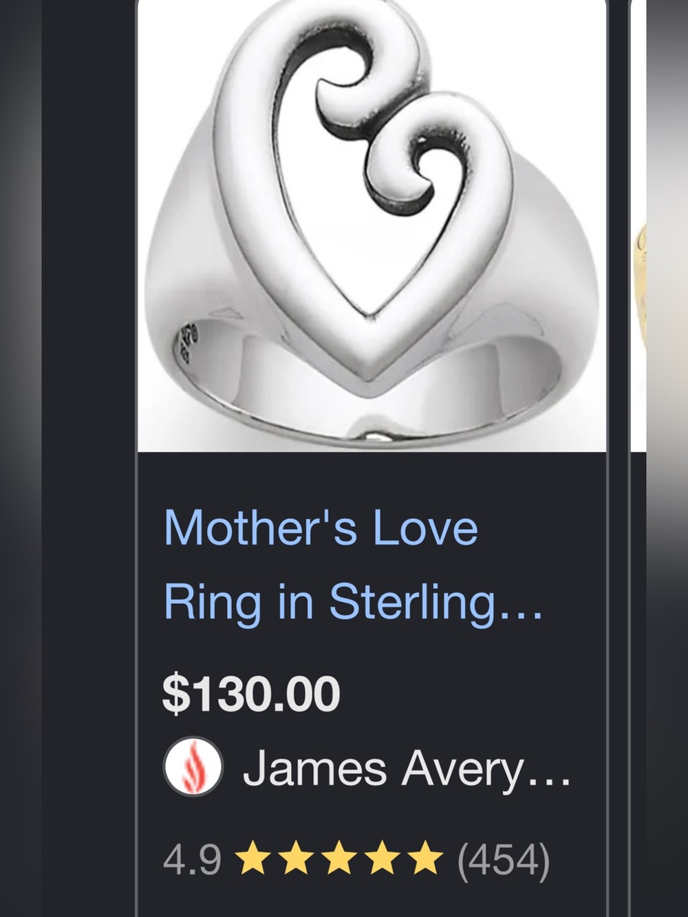 James avery Mothers love ring ring